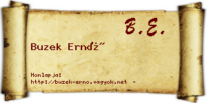 Buzek Ernő névjegykártya